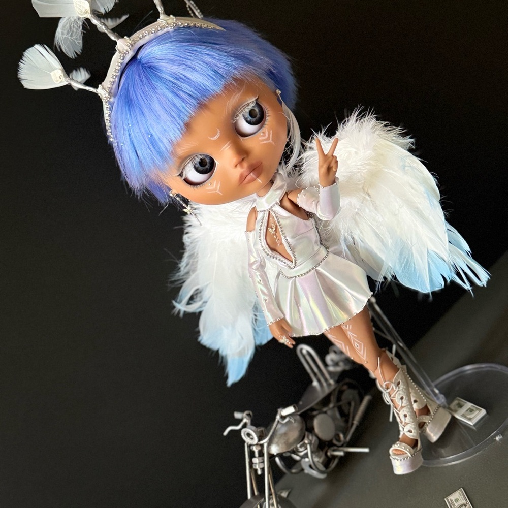 OOAK Custom Blythe Doll – Burning Man Angel | Festival Art Doll